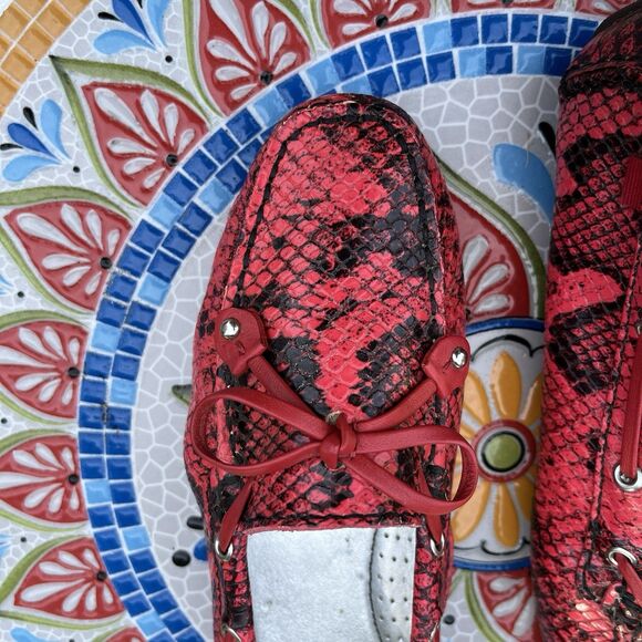 Marc Joseph NY Sz 7.5 Cypress Hill Genuine Red Viper Snake Leather Loafers RARE - Picture 9 of 10